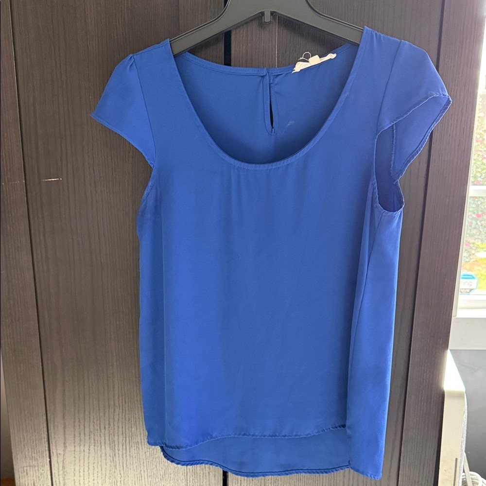 Pink Rose Royal Blue Blouse